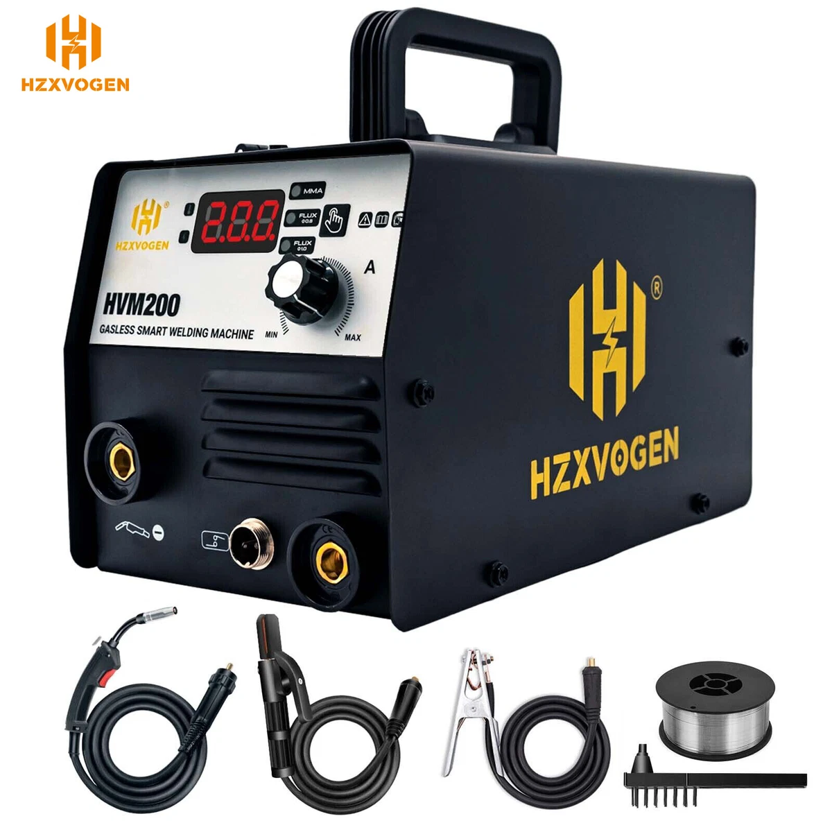 HZXVOGEN 2IN1 MIG MAG WELDER MMA DC 200Amp INVERTER Welding Machine GASLESS IGBT