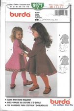 Vintage Burda Sewing Pattern # 9971 Childs Robe / Dress New Uncut Factory Folded