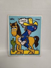 1976 Vintage Playskool Sesame Street Backwards Grover Puzzle Western Cowboy