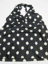 NWT Mossimo Womens Size S Tankini Black Wireless Unlined Halter Polka Dot Swim
