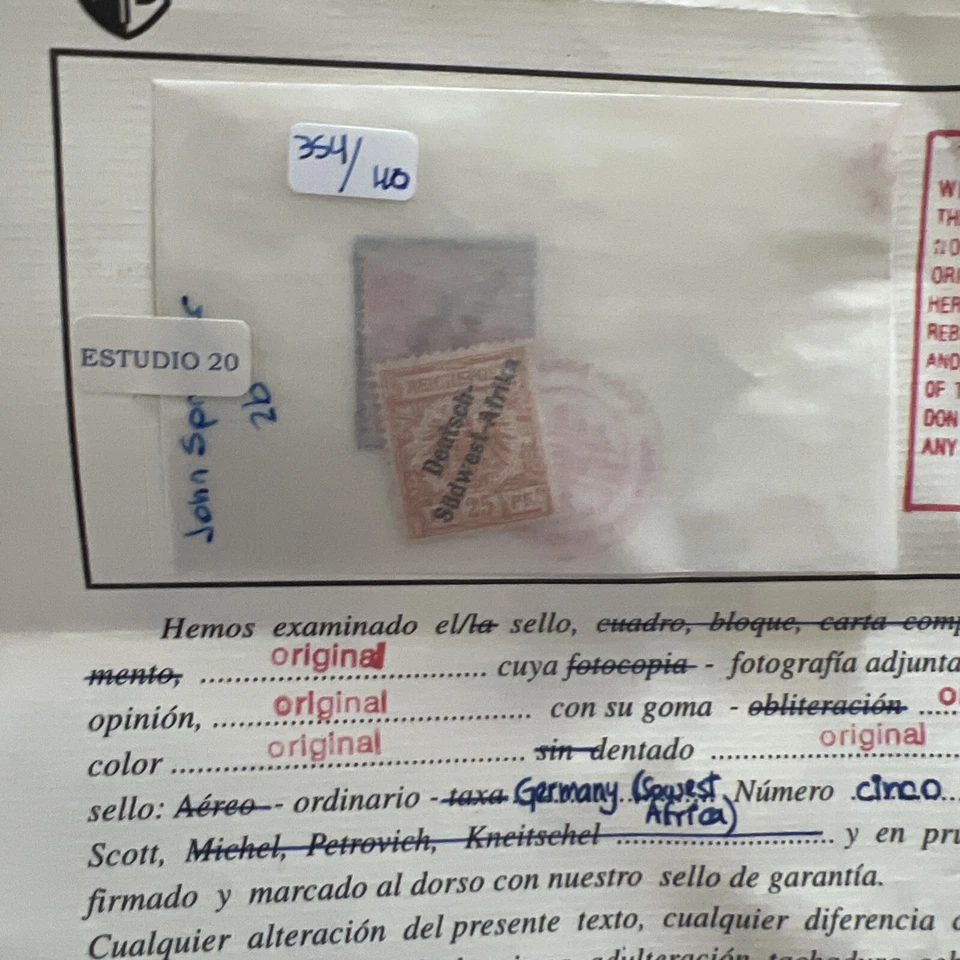 Germany colonies 1897 South West Africa early 25 Pf. mint* $ 336.00 - Image 3 of 4