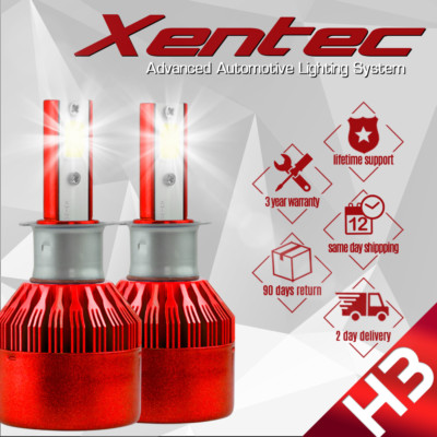 2x H3 CREE LED Headlight Kit Low Beam Power Bulbs 6000K White 388W Instant Start
