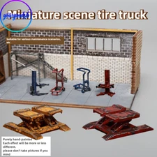 Diorama 1/64 Car Garage Model Tool Car Lifter Auto Repair Scene Decor Sand Table