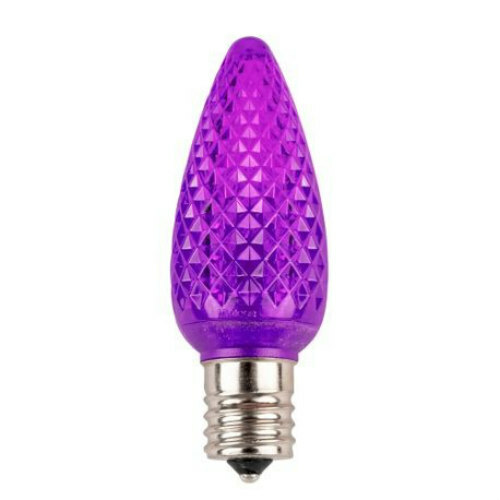 LED C9 PURPLE Light BULB Faceted CHRISTMAS Replacement 5 Dio
