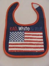 NWOT BABY UNISEX "RED, WHITE & BLUE" PATRIOTIC BIB