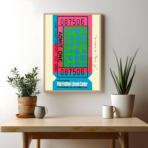 Andy Warhol Fine Art Print, 1967 Film Festival Ticket Fifth New York, No Frame - Picture 4 of 6