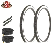 ALTALINE Bicycle 24" x 1.75" Black/White Wavy Line (2) TIRES ,TUBES, & LEVERS