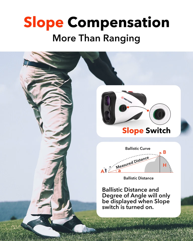 REDTIGER 1200 Yards Laser Range Finder Golf Rangefinder Slope 7X Magnification - Image 4 of 4