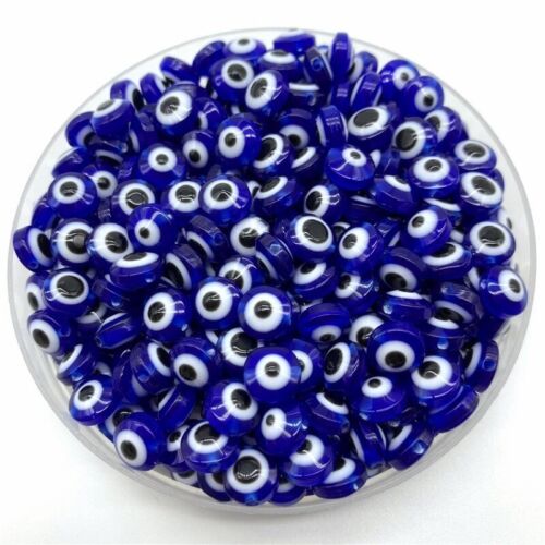 Lot de perles NAZAR mauvais oeil bleu pour collier bracelet bijoux EVIL EYE  - Afbeelding 1 van 4