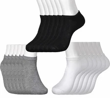 6-24 Pair Low Cut Ankle Socks Multi Pack for Men Women Sport Athletic