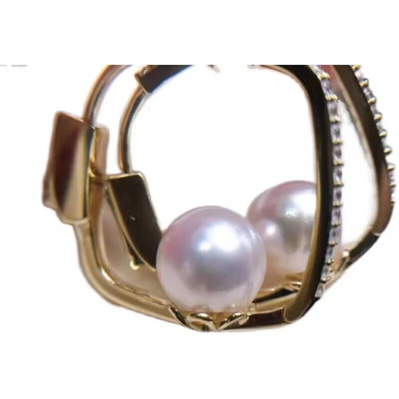 Precioso pendiente colgante 9-10mm mar sur redondo perla blanca 925s(sp) Foto 4 de 4