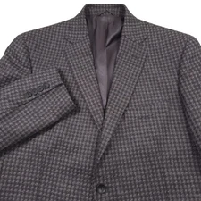 $548 Bloomingdales Houndstooth Wool Sport Coat Blazer Jacket Mens Size 44R