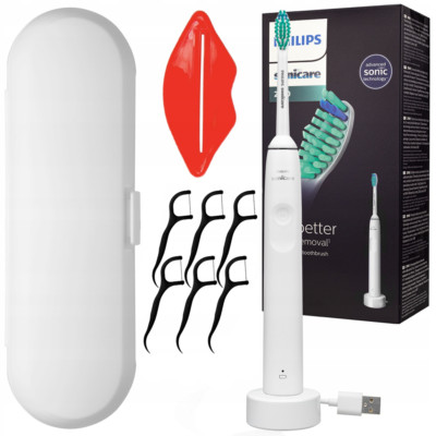 NEU Philips Sonicare 2100 HX3651 13 Weiß Schallzahnbürste mit Etui USB Ladegerät