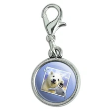 Polar Pals Selfie Picture Polar Bear Bracelet Charm with Lobster Clasp