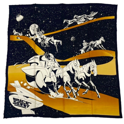 Hermes Space Derby Scarf 90 Yellow Black | eBay
