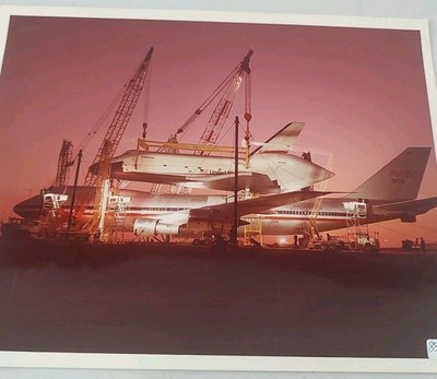 RARE Official NASA Space Shuttle Enterprise Loading Back 747 Kodak Paper Photo 