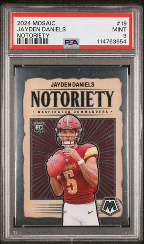 2024 PANINI MOSAIC NOTORIETY #19 JAYDEN DANIELS ROOKIE RC PSA 9