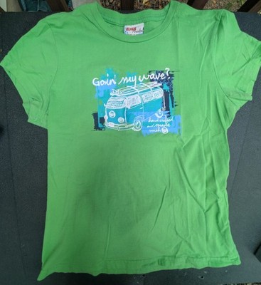  Vintage Roxy T Shirt Girls Large Green with Graphics