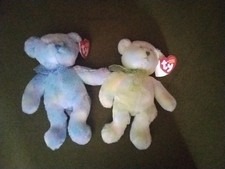 TY Beanie Baby - FLORA the Green Ty-dyed Bear 7.5"...with Mint Tags