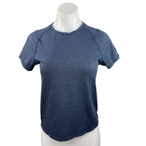 Outdoor Voices Blue Crew Neck Raglan Short Sleeve Workout T Shirt Tee Top Size S