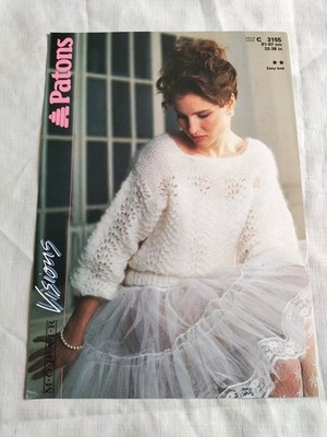 1987 Patons Pullover Vintage Strickmuster C3155 Mohair Visions