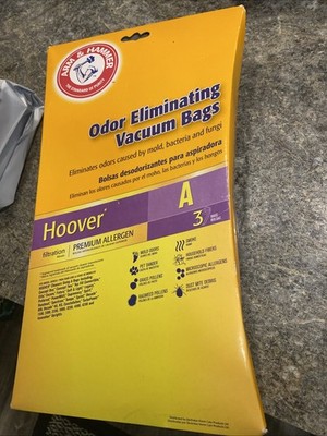 (T) Arm & Hammer Hoover Type A /  Style 2 Premium Allergen Vacuum Bags x3 NEW