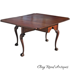 Antique Walnut Chippendale dining table 18th style ball & claw gate leg