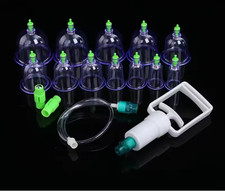 12PCS Vacuum Cupping Set Massage Therapy Cups Suction Health Acupuncture UK