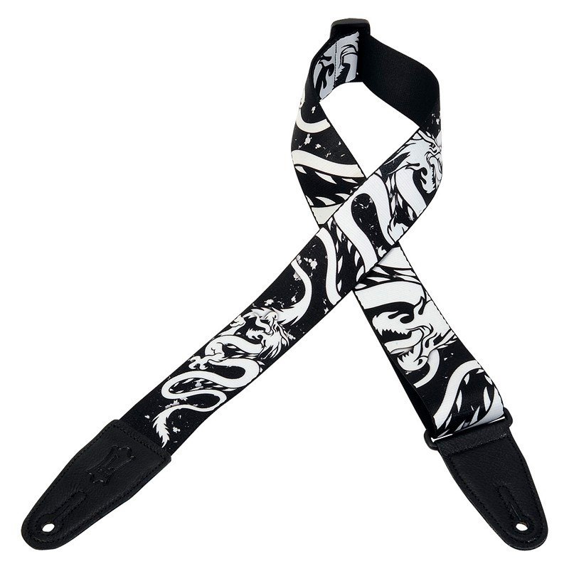 Levys MPD2-013 Sublimation Polyester Guitar Strap, Monochrome Design (NEW)
