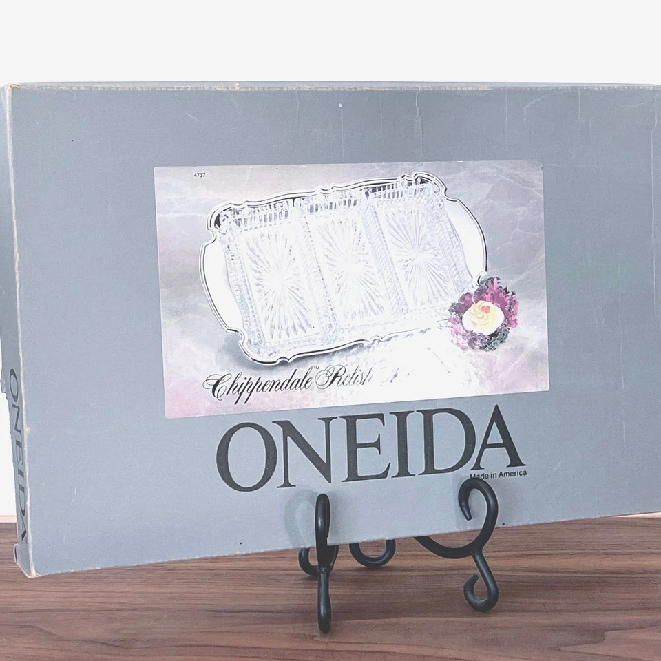 NIB Relish Serving Tray Silver Plated Oneida USA - Image 2 of 4