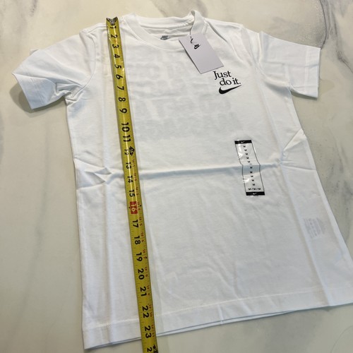 Nike Kids Just Do It T-shirt White Size Medium Back Print Nike Exclusive Promo - Picture 8 of 9
