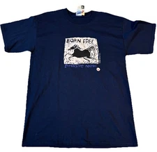 Y2K Vintage Jared Lee Studio 2003 Men's T-Shirt Short Sleeve Large Blue Horse