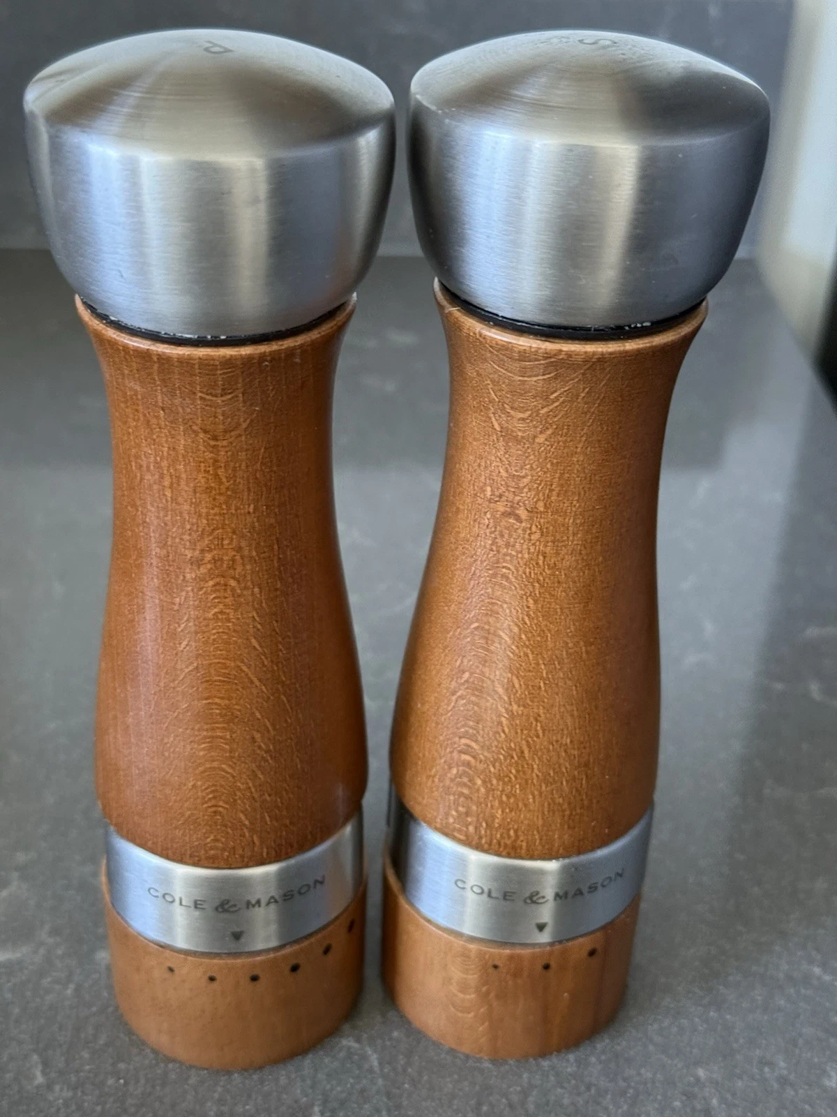 Cole & Mason H304928GU Oldbury Salt & Pepper Mill Grinder Value Set - Dark Wood