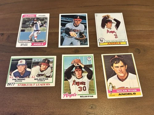 1970s Nolan Ryan 6 Card Lot - Topps & SSPC 1974, 1975, 1976, 1978, 1979