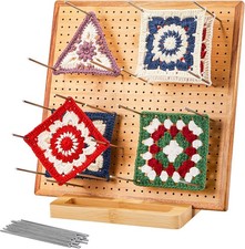11.8" Crochet Blocking Board with 20 Pegs Pins, Granny Square Board...