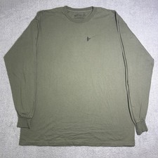 Mountain Life Shirt Mens XL Olive Green Fly Fishing Graphic Long Sleeve USA Made