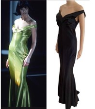 GIANNI VERSACE F/W 1995 BLACK SILK RUNWAY GOWN SZ 42