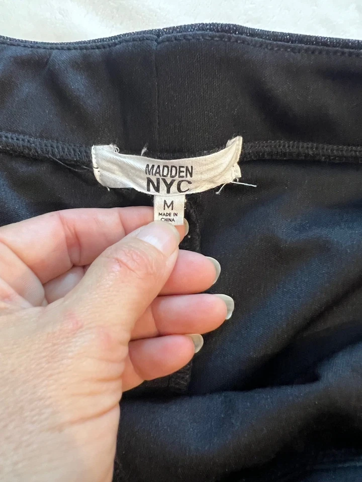 Madden NYC Sparkle Black Pants Women's Bootcut Glitter Party Casual - Image 3 of 3