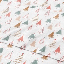 Queen Christmas Flannel Sheets Set 100 Cotton Cozy Deep Pocket