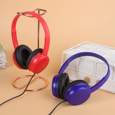 Kids Headphones Bulk 2 Pack Classroom School 3.5mm Plug Wired Headset Red Blue
