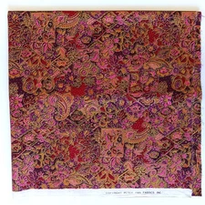 Vintage Peter Pan Purple/Gold Geometric Floral Cotton Quilt Fabric 30" x 42"