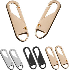 Zipper Pull, 6 PCS Replacement Metal Zipper Handle Mend Fixer Tab for Luggage, S