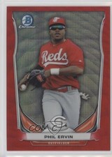 2014 Bowman Draft Top Prospects Chrome Red Wave Refractor 19/25 Phil Ervin 0f8