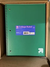 22 Pack College Ruled Spiral Notebooks 70 Sheets Green – School Bulk Lot NEW