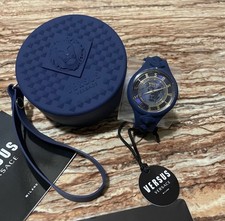 Versus Versace Watch 39mm Navy Blue Women’s Watch Stainless Steel and Silicone