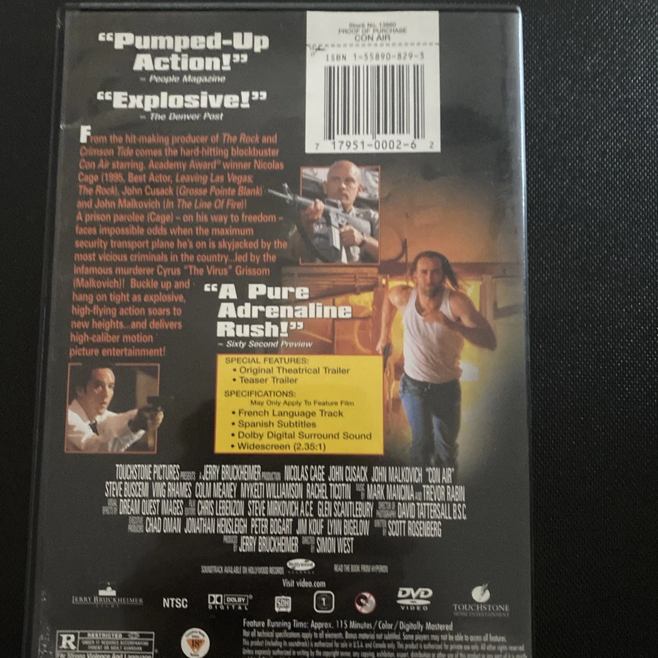 Con Air (DVD, 1997) - Image 2 of 3