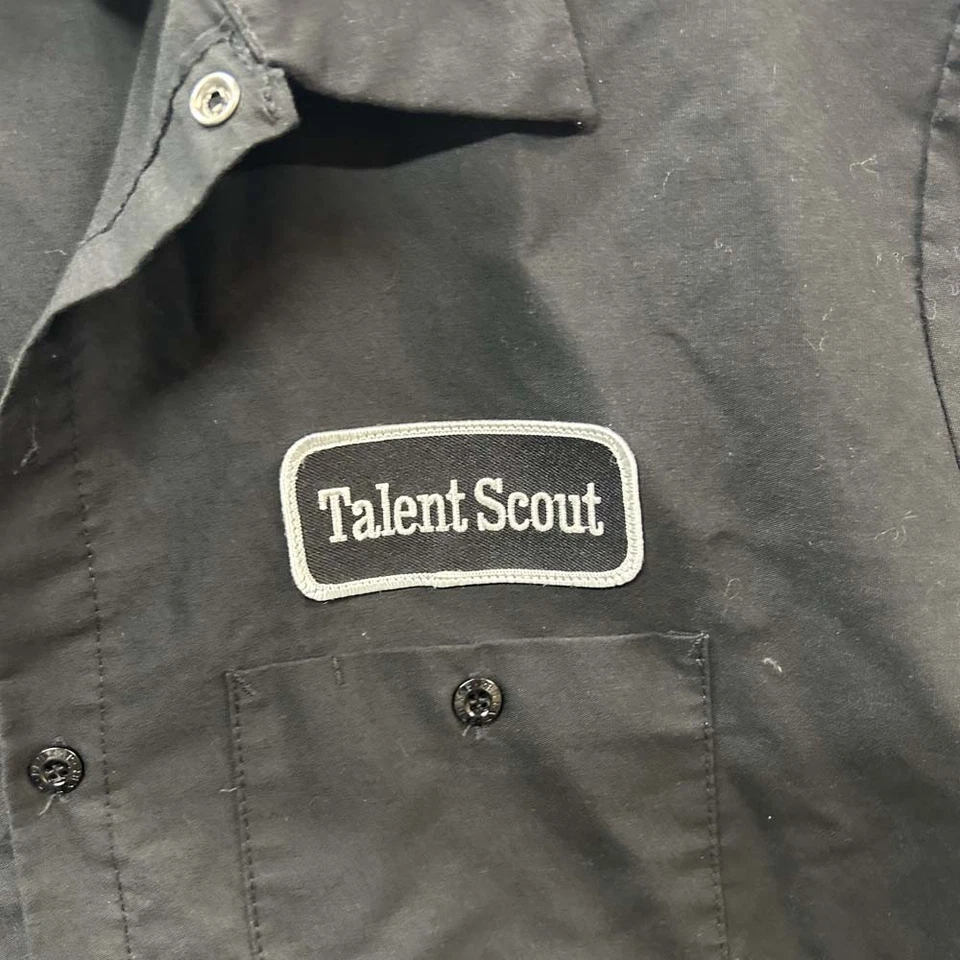 Auténtica Camisa Mecánica Vintage Años 90 Playboy Talent Scout Abotonada Foto 3 de 4