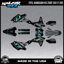 Graphics Kit for Kawasaki KX250F (2017-2020) KX 250F Axis Series - Teal Shift