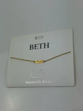 NEW Lumiela Beth Personalized Name Bracelet Nickel Free Gold Tone 6-8”