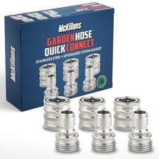 Water Hose Quick Connect UNIVERSAL FIT 3 Pack - Stainless Quick Connects